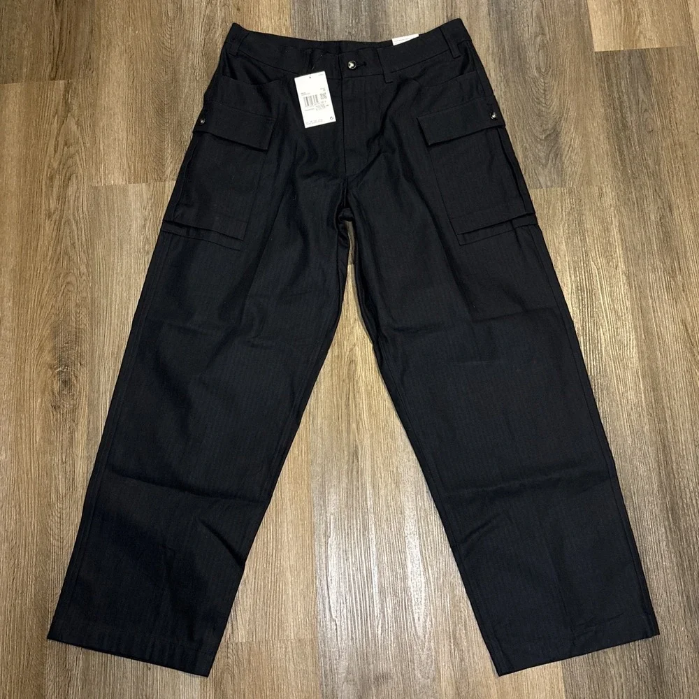 Nike Life Cargo Pants Black Mens 34 Woven Baggy Standard Straight HM6957-010 New